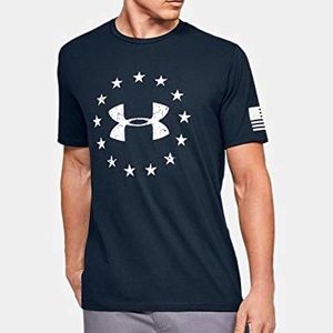 NWT Under Armour Mens Graphic Logo Tee T-Shirt Navy Blue Size S